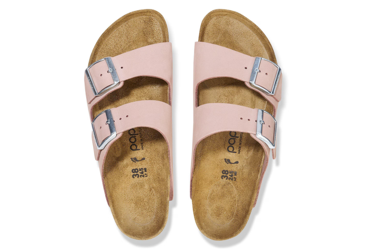 Birkenstock Arizona PAP Flex Platform Nubuck Leather Soft Pink