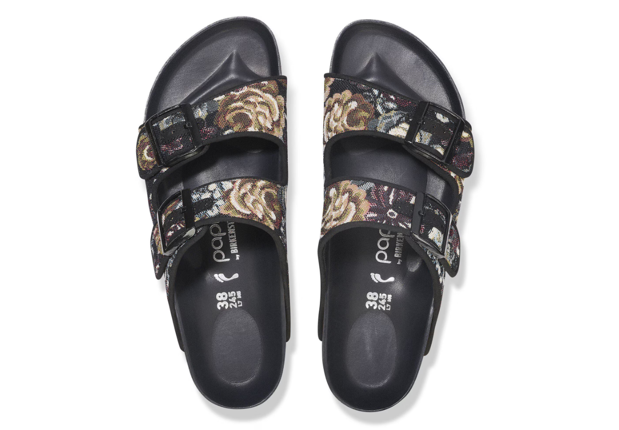 Birkenstock Papillio Arizona French Piping Flex Platform Brocade Black