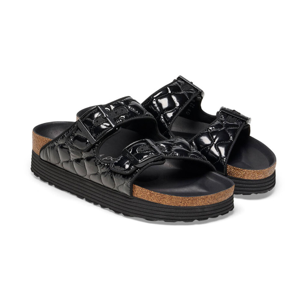 Birkenstock Arizona Platform BF Padded Black Sandals