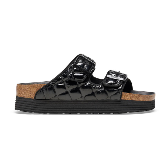 Birkenstock Arizona Platform BF Padded Black Sandals