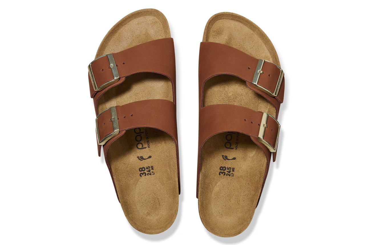 Birkenstock Arizona Platform Nubuck Leather Pecan