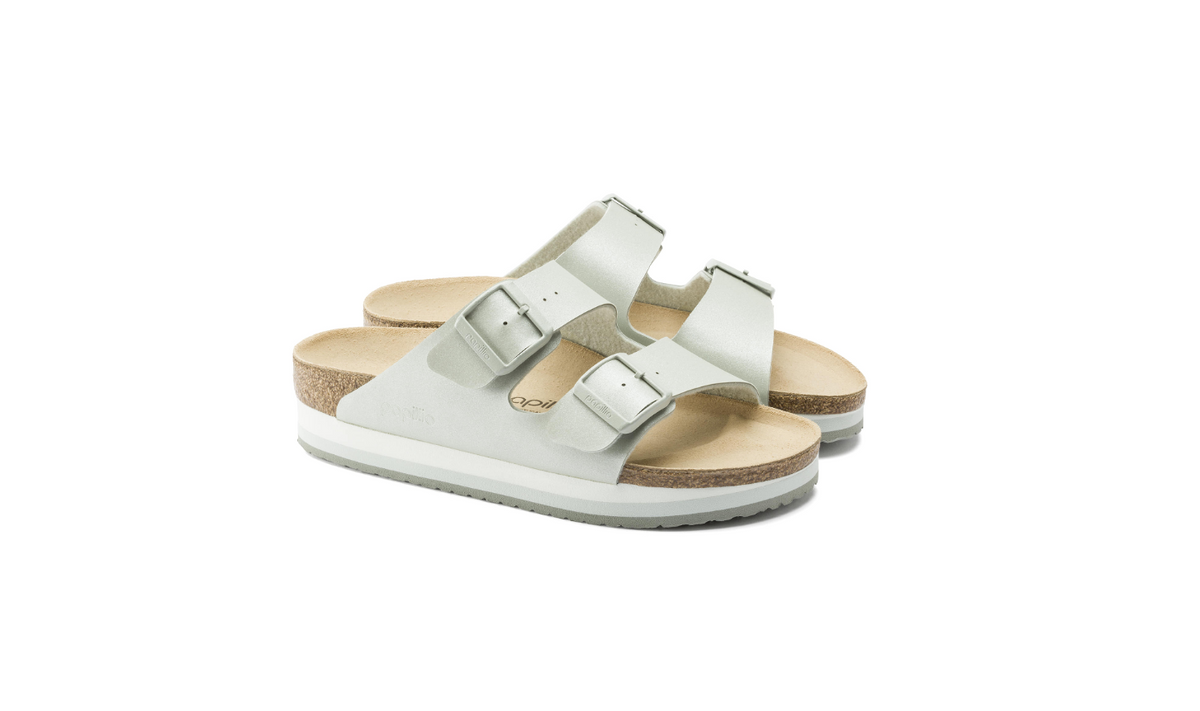 Birkenstock Arizona Platform Birko-Flor Icy Metallic Mineral