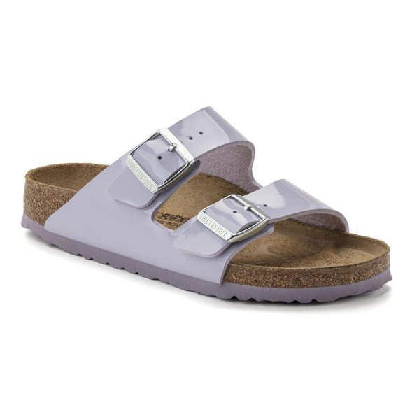 Birkenstock Arizona Birko-Flor Patent Purple Fog Sandals