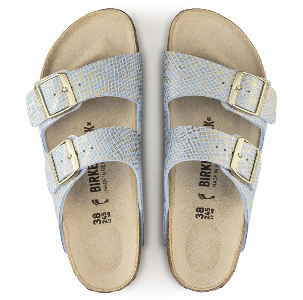 Birkenstock Arizona Shiny Python Microfiber Blue