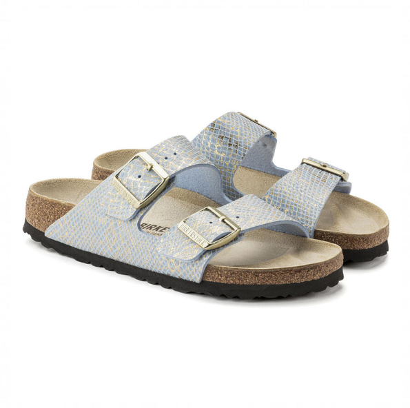 Birkenstock Arizona Shiny Python Microfiber Blue