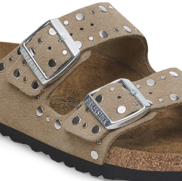 Birkenstock Arizona Rivets Suede Leather Taupe Sandals