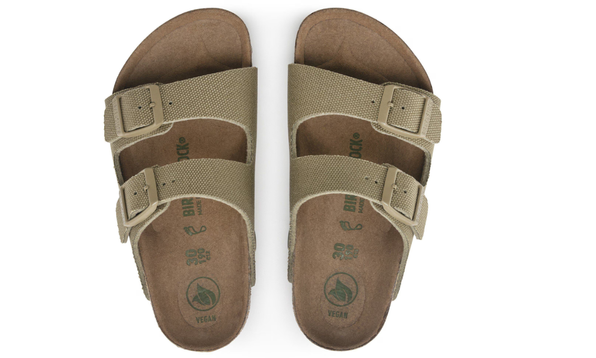 Birkenstock Arizona Kids Rivet Logo Textile Faded Khaki Sandals