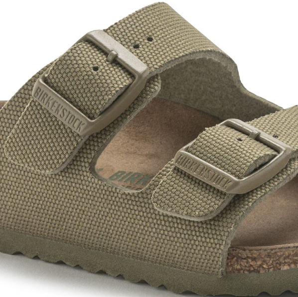 Birkenstock Arizona Kids Rivet Logo Textile Faded Khaki Sandals