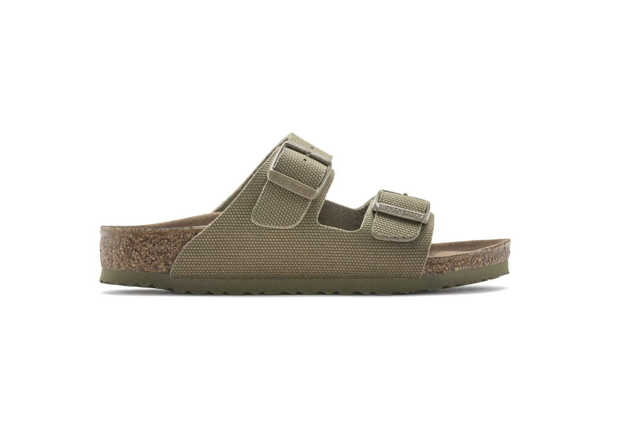 Birkenstock Arizona Kids Rivet Logo Textile Faded Khaki Sandals