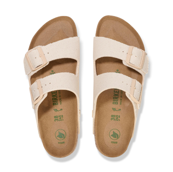 Birkenstock Arizona Rivet Logo Textile Vegan Canvas Eggshell