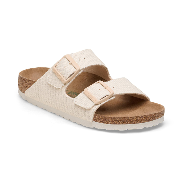 Birkenstock Arizona Rivet Logo Textile Vegan Canvas Eggshell