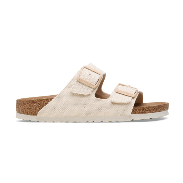Birkenstock Arizona Rivet Logo Textile Vegan Canvas Eggshell