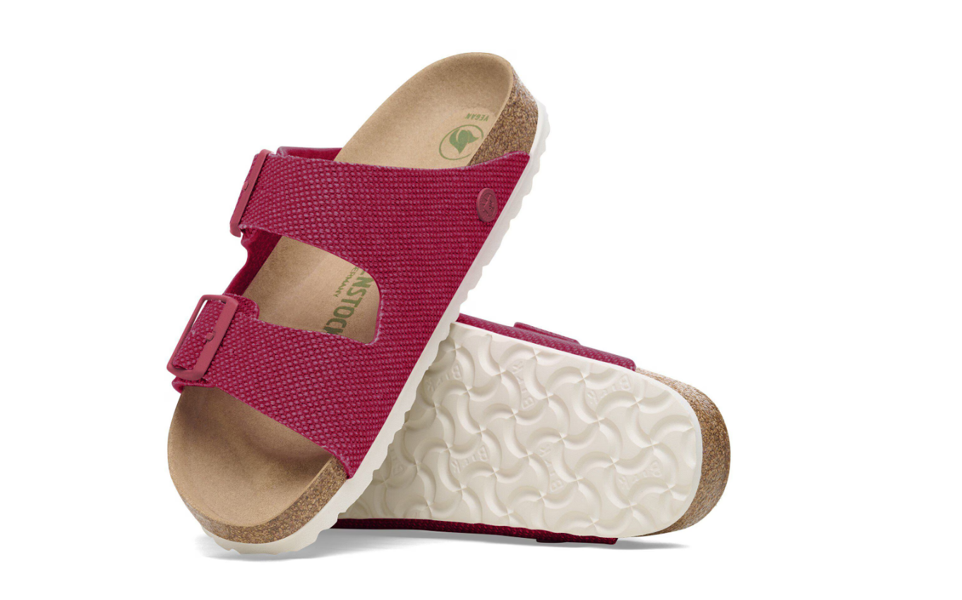 Birkenstock Arizona Rivet Logo Textile Vegan Canvas Fuchsia Tulip