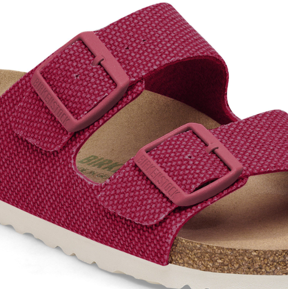 Birkenstock Arizona Rivet Logo Textile Vegan Canvas Fuchsia Tulip