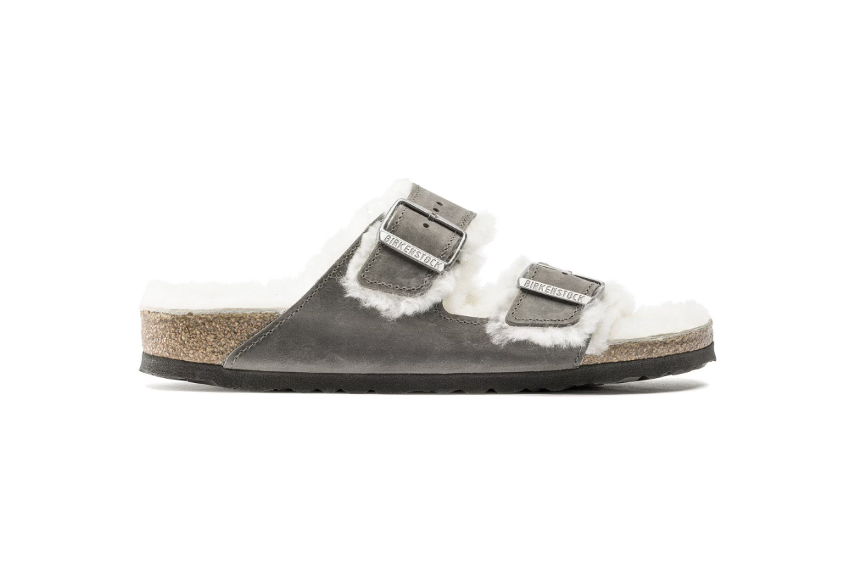 Birkenstock Arizona Shearling Oiled Leather Iron
