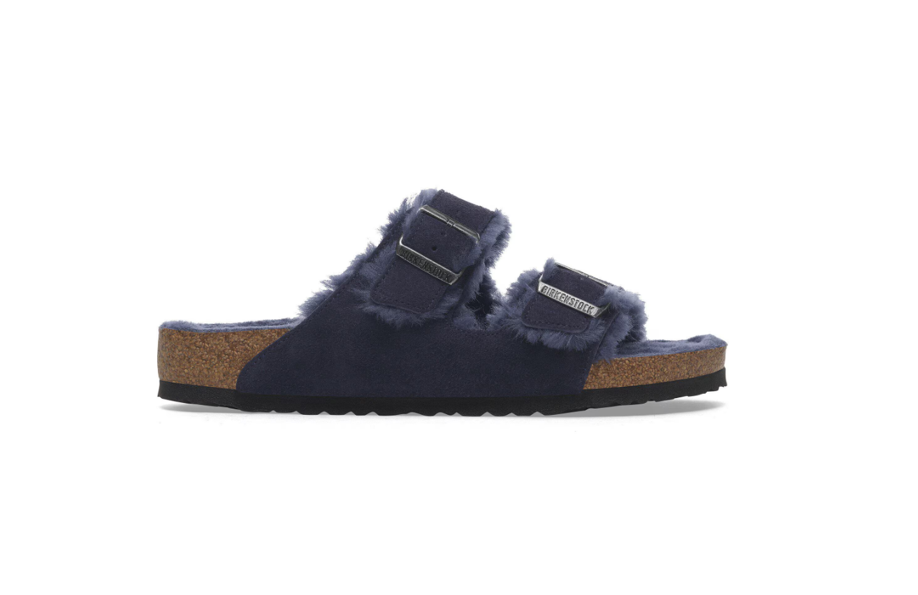 Birkenstock Arizona Shearling Suede Leather Midnight Blue