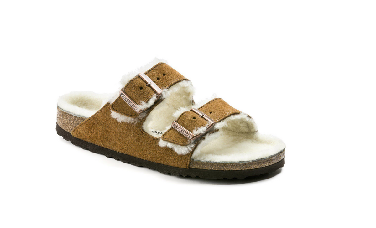 Birkenstock Arizona Shearling Suede Leather - MInk, Narrow