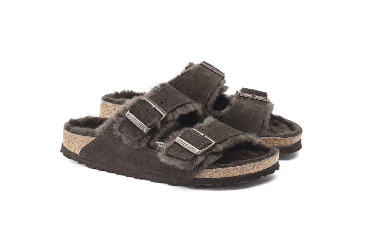 Birkenstock Arizona Shearling Suede Leather Mocha