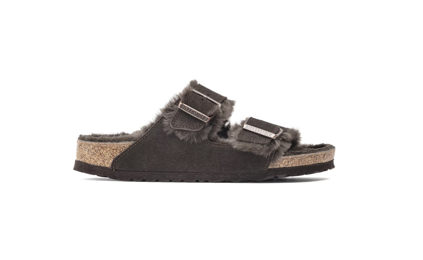 Birkenstock Arizona Shearling Suede Leather Mocha