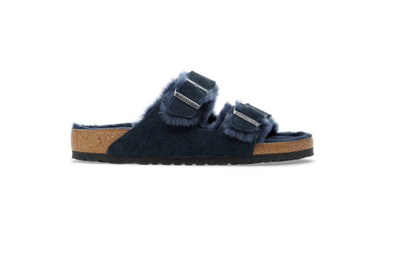 Birkenstock Arizona Shearling Suede Leather New Navy