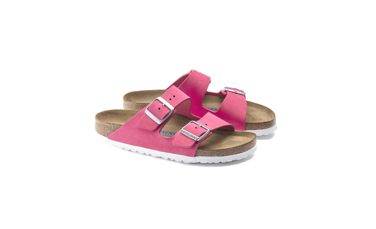Birkenstock Arizona Soft Footbed Nubuck Leather Fuchsia - Tulip, Narrow