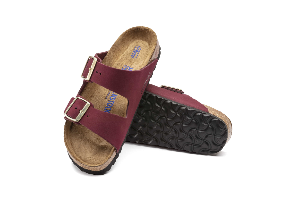 Birkenstock Arizona Soft Footbed Nubuck Leather Maroon
