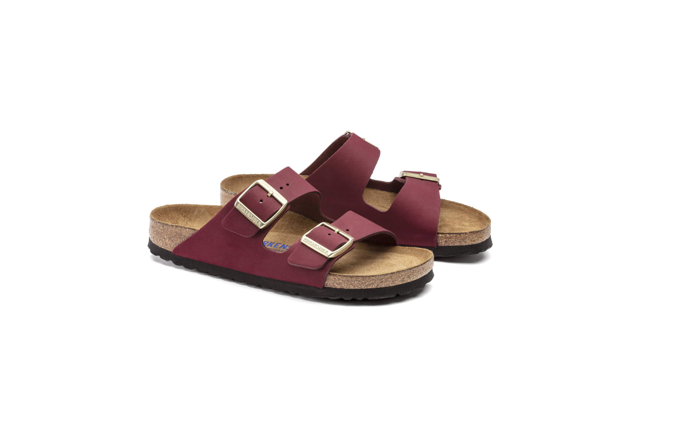 Birkenstock Arizona Soft Footbed Nubuck Leather Maroon