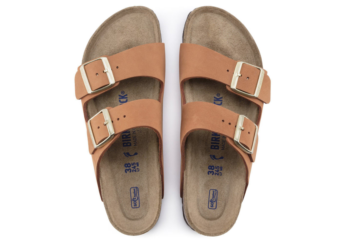 Birkenstock Arizona Soft Footbed Nubuck Leather - Pecan, Narrow