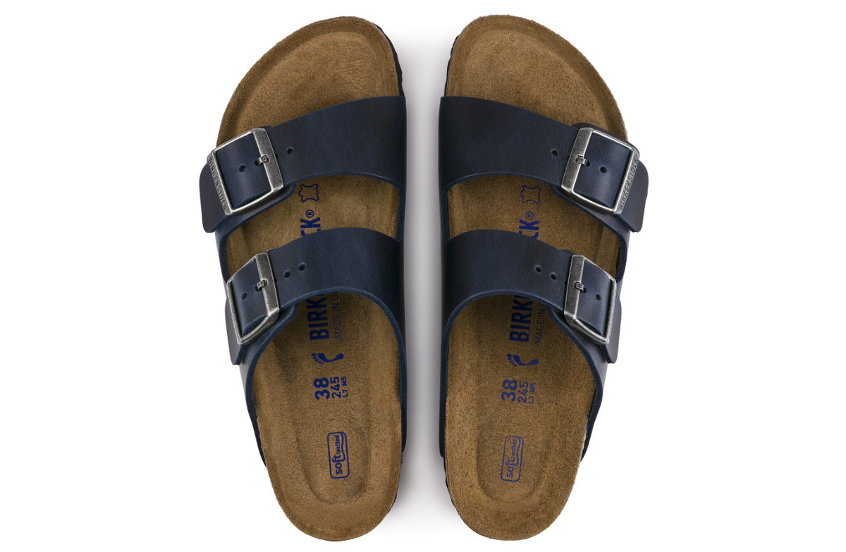 Birkenstock Arizona Soft Footbed Oiled Leather - Blue, Narrow