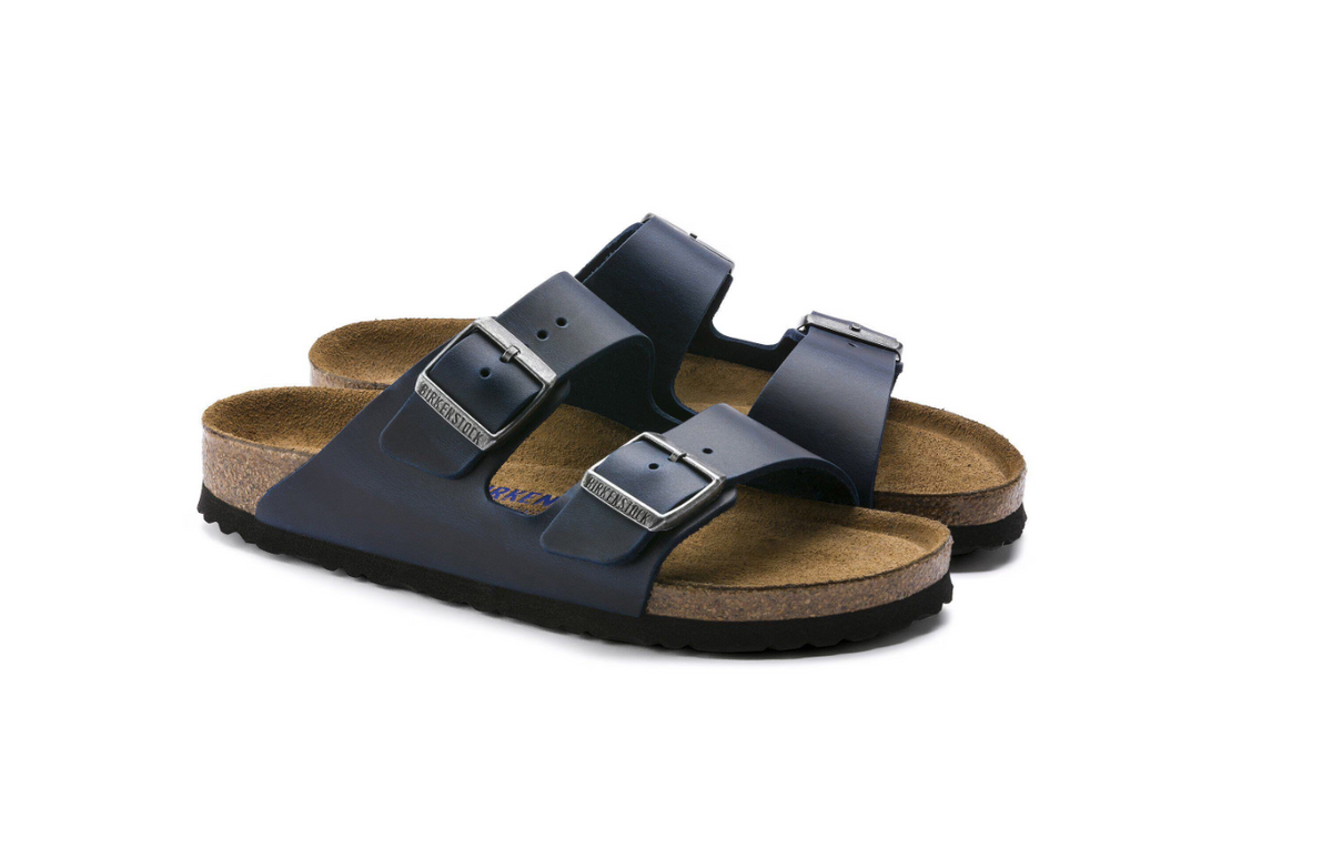 Birkenstock Arizona Soft Footbed Oiled Leather - Blue, Narrow
