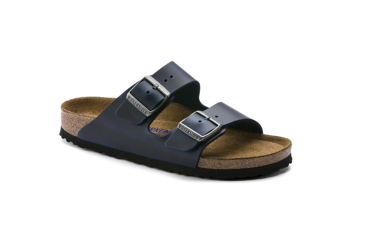 Birkenstock Arizona Soft Footbed Oiled Leather - Blue, Narrow