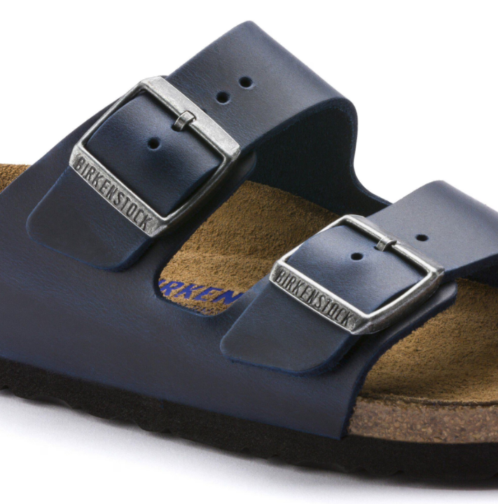 Birkenstock Arizona Soft Footbed Oiled Leather - Blue, Narrow
