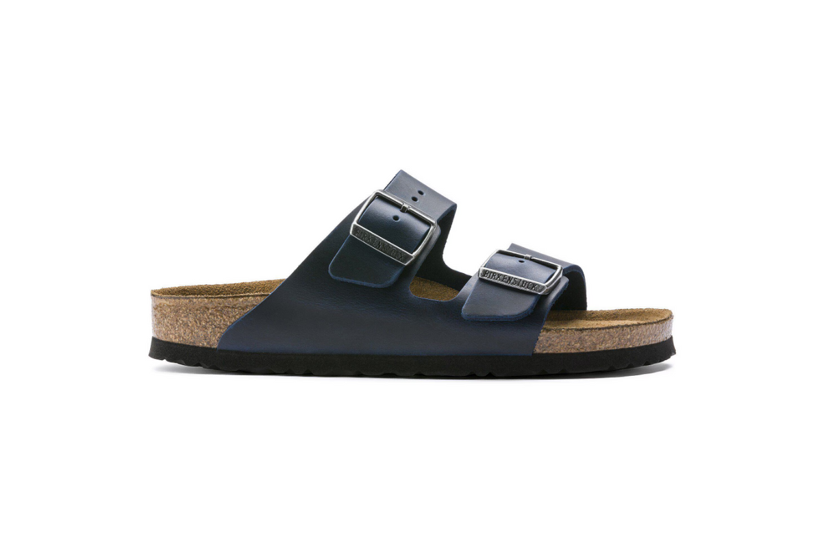 Birkenstock Arizona Soft Footbed Oiled Leather - Blue, Narrow