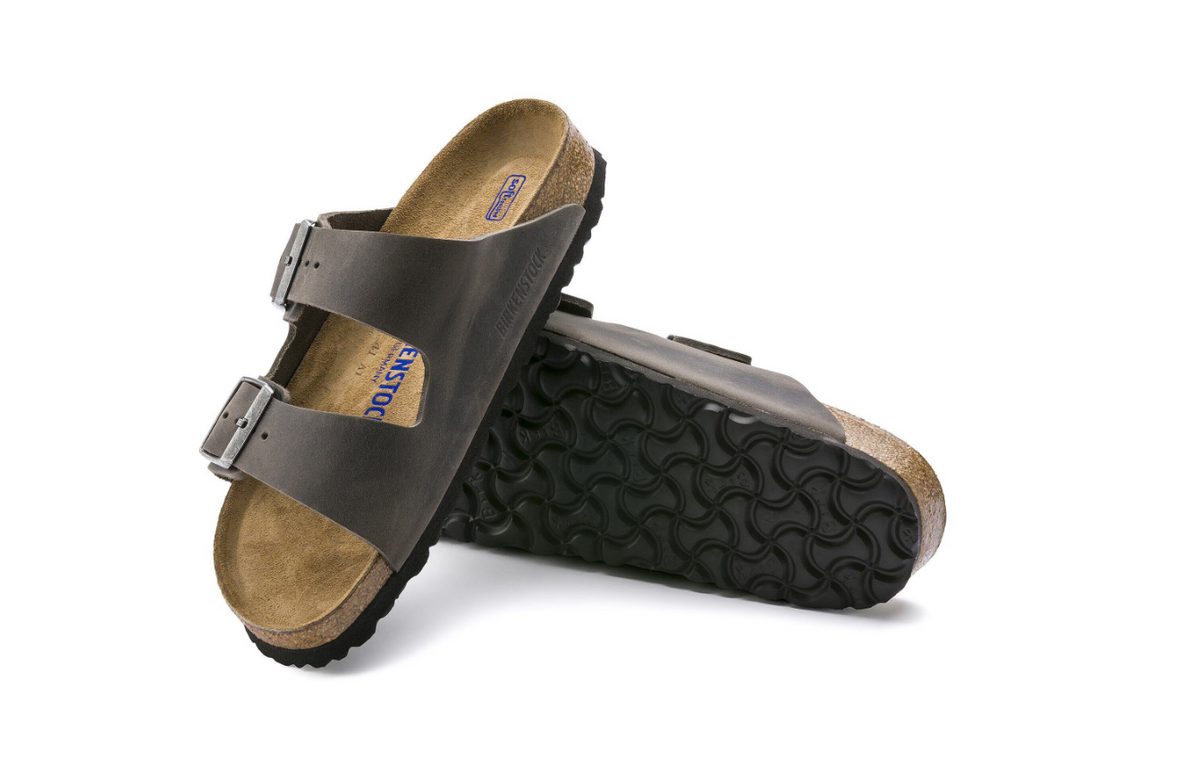 Birkenstock Arizona Soft Footbed Oiled Leather Iron Sandals