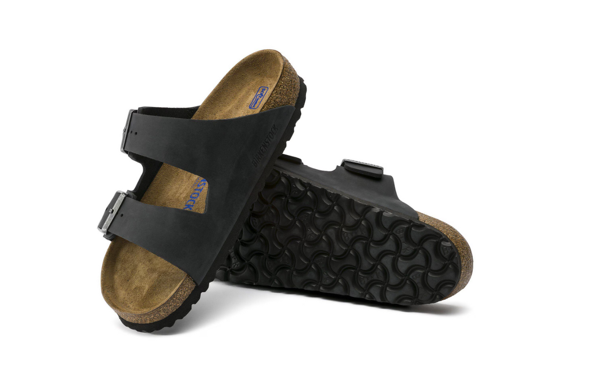 Birkenstock Arizona Soft Footbed Oiled Leather Sandals - Black, Narrow
