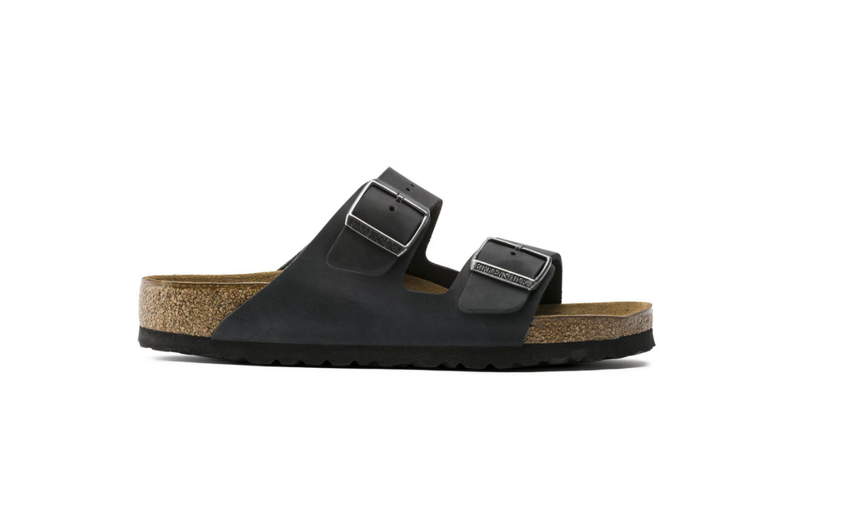 Birkenstock Arizona Soft Footbed Oiled Leather Sandals - Black, Narrow