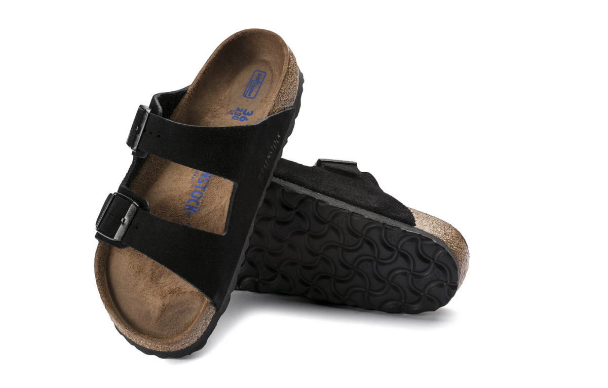 Birkenstock Arizona Soft Footbed Suede Leather - Black, Regular