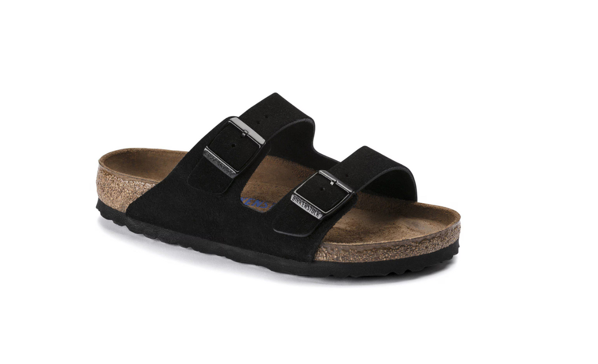 Birkenstock Arizona Soft Footbed Suede Leather - Black, Regular