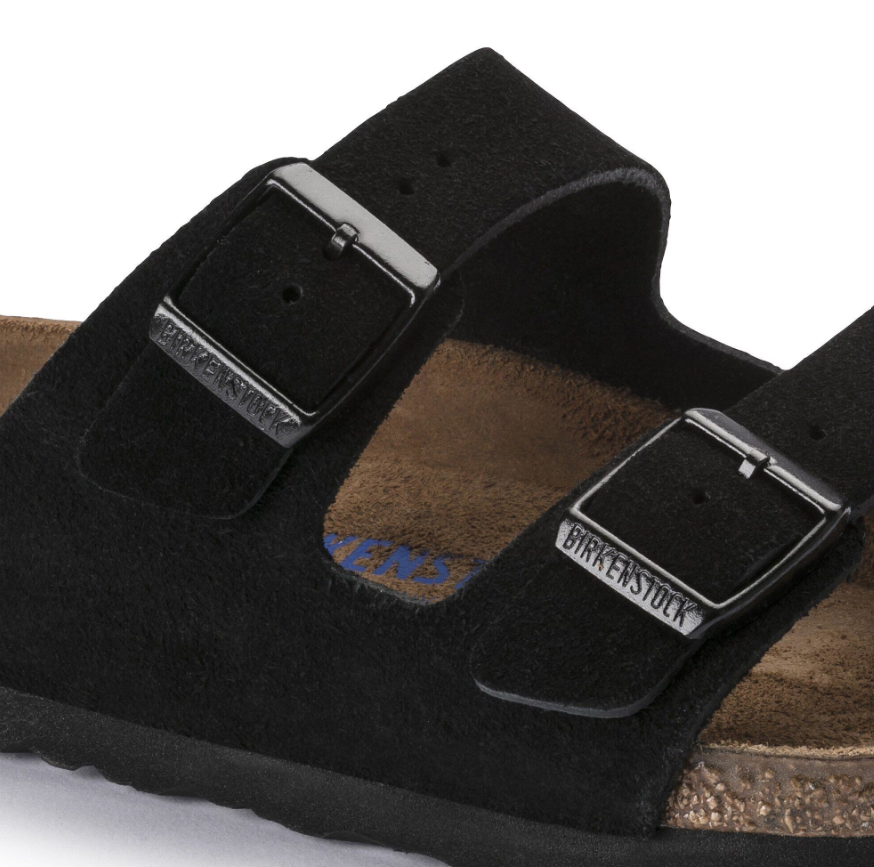 Birkenstock Arizona Soft Footbed Suede Leather - Black, Regular