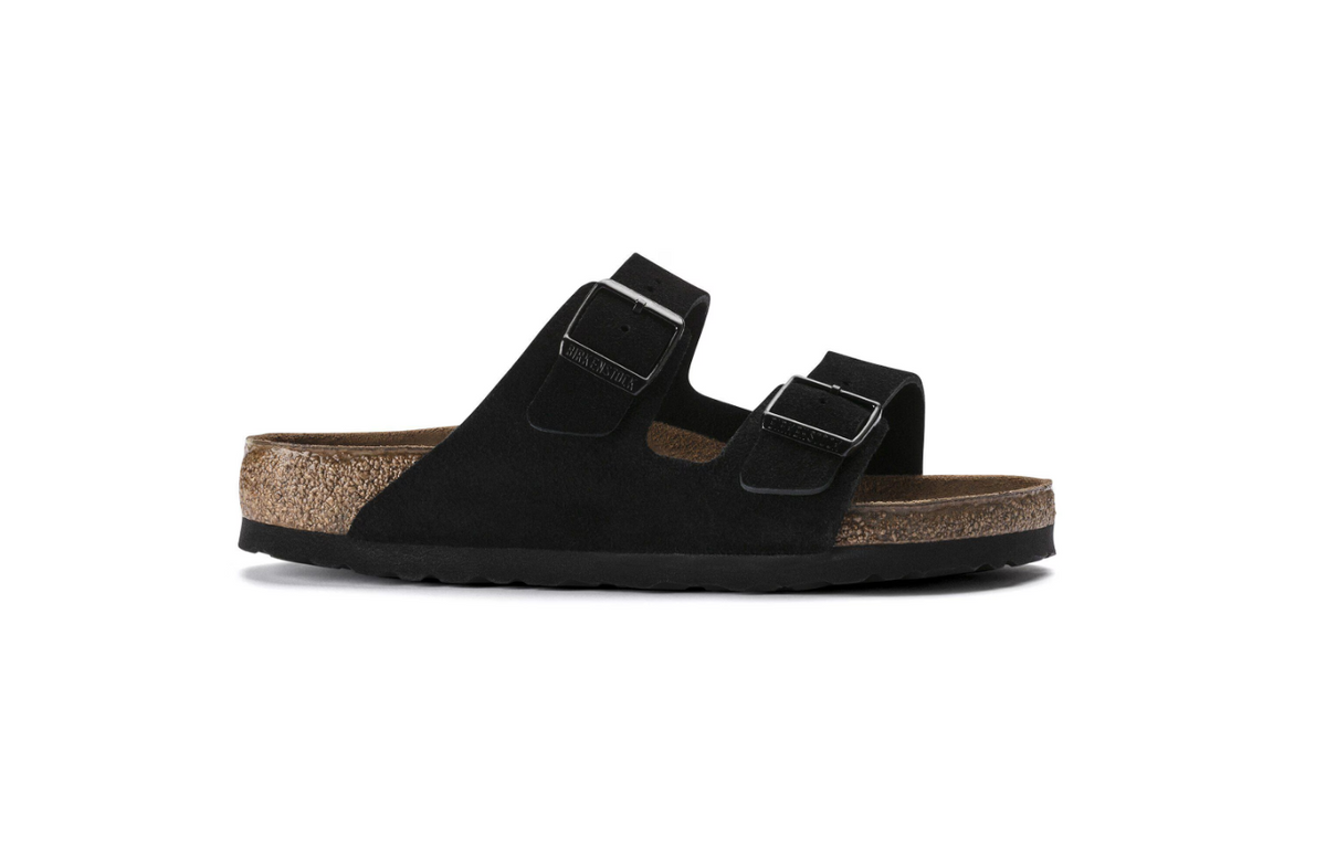 Birkenstock Arizona Soft Footbed Suede Leather - Black, Regular