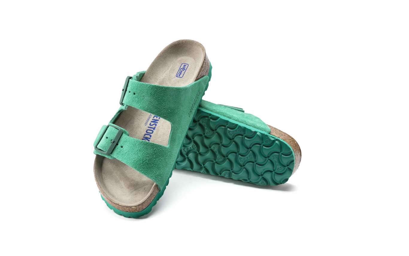 Birkenstock Arizona Soft Footbed Suede Leather Bold Green