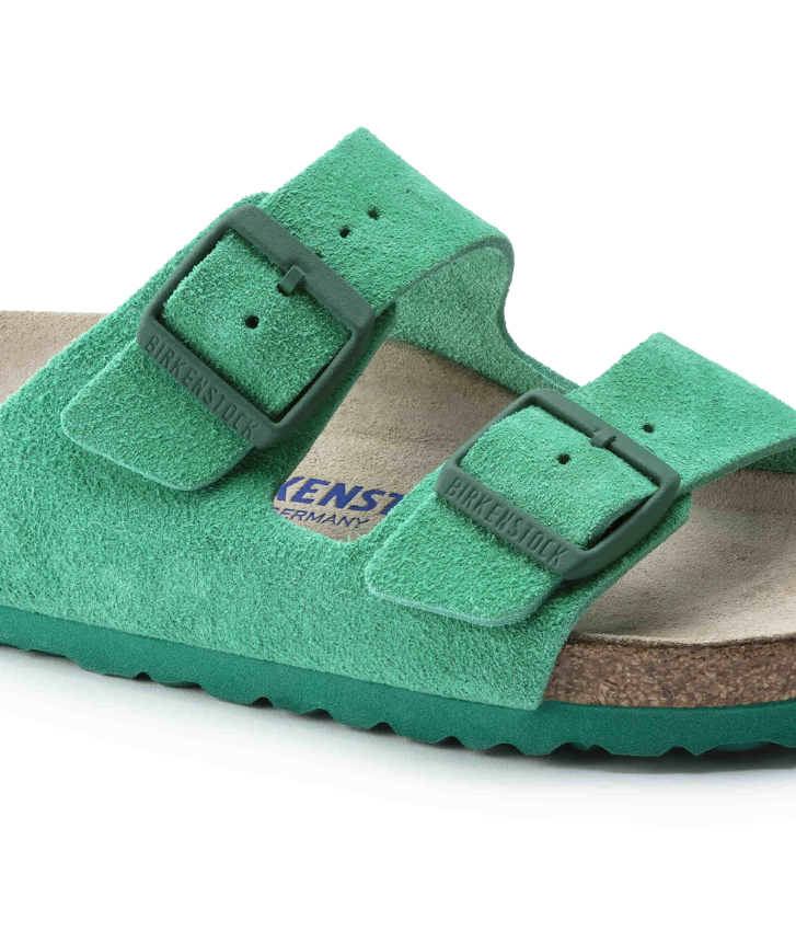 Birkenstock Arizona Soft Footbed Suede Leather Bold Green