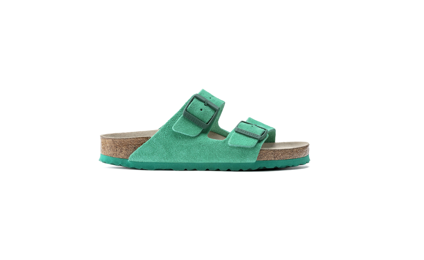Birkenstock Arizona Soft Footbed Suede Leather Bold Green