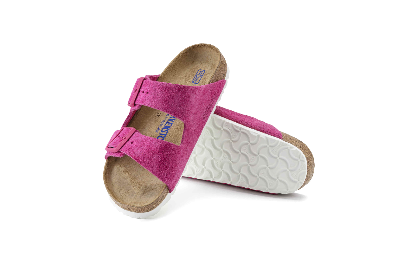 Birkenstock Arizona Soft Footbed Suede Leather Fuchsia Tulip