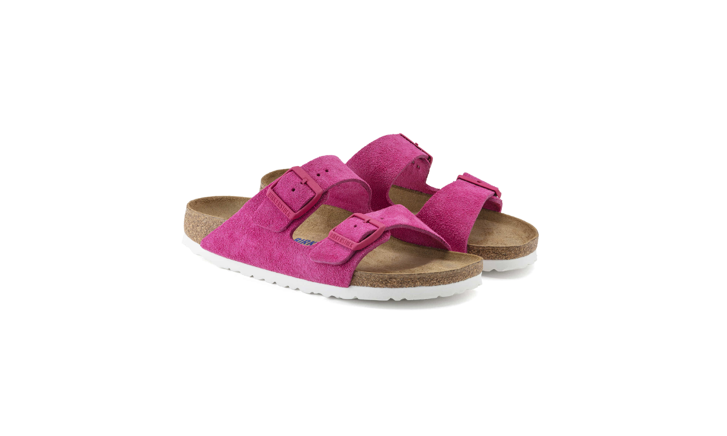 Birkenstock Arizona Soft Footbed Suede Leather Fuchsia Tulip