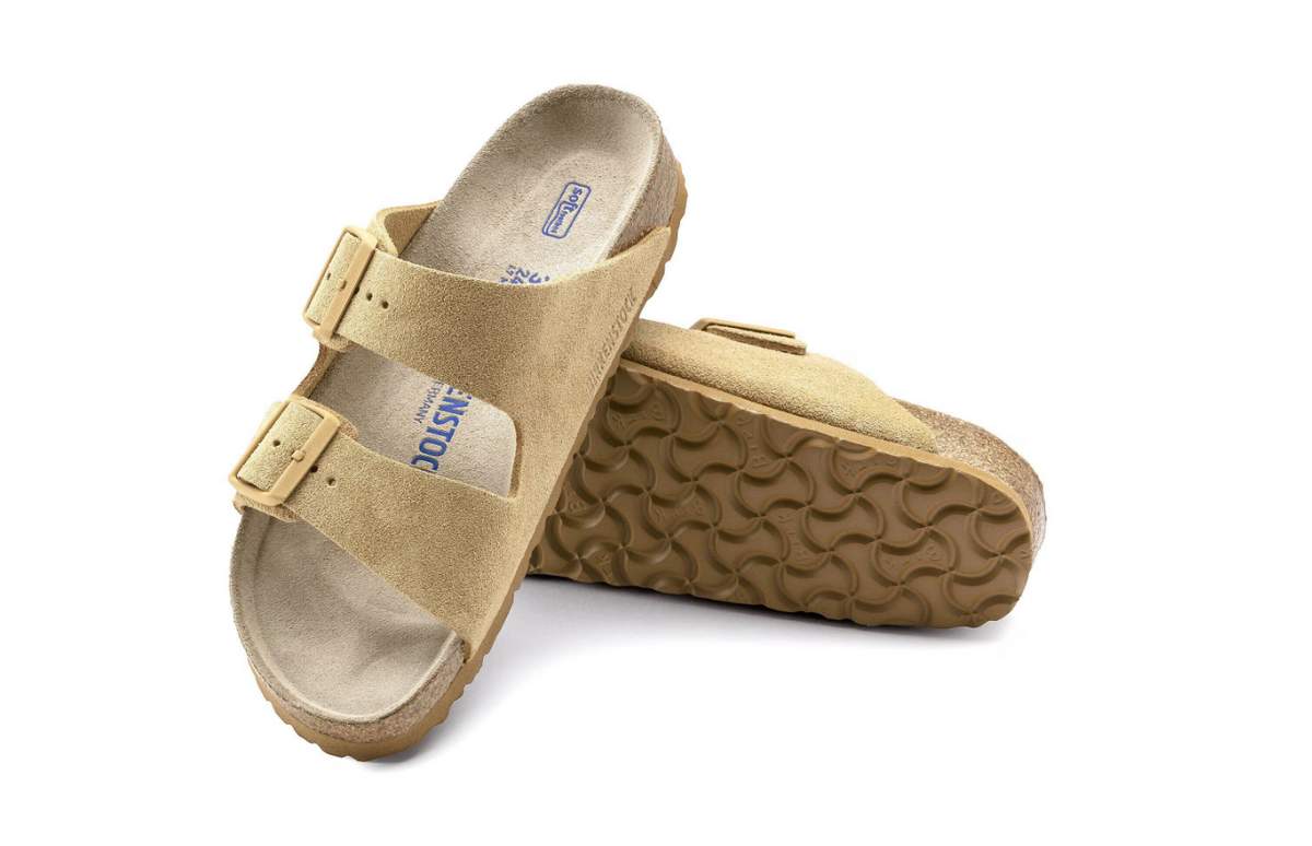 Birkenstock Arizona Soft Footbed Suede Leather - Cream, Narrow
