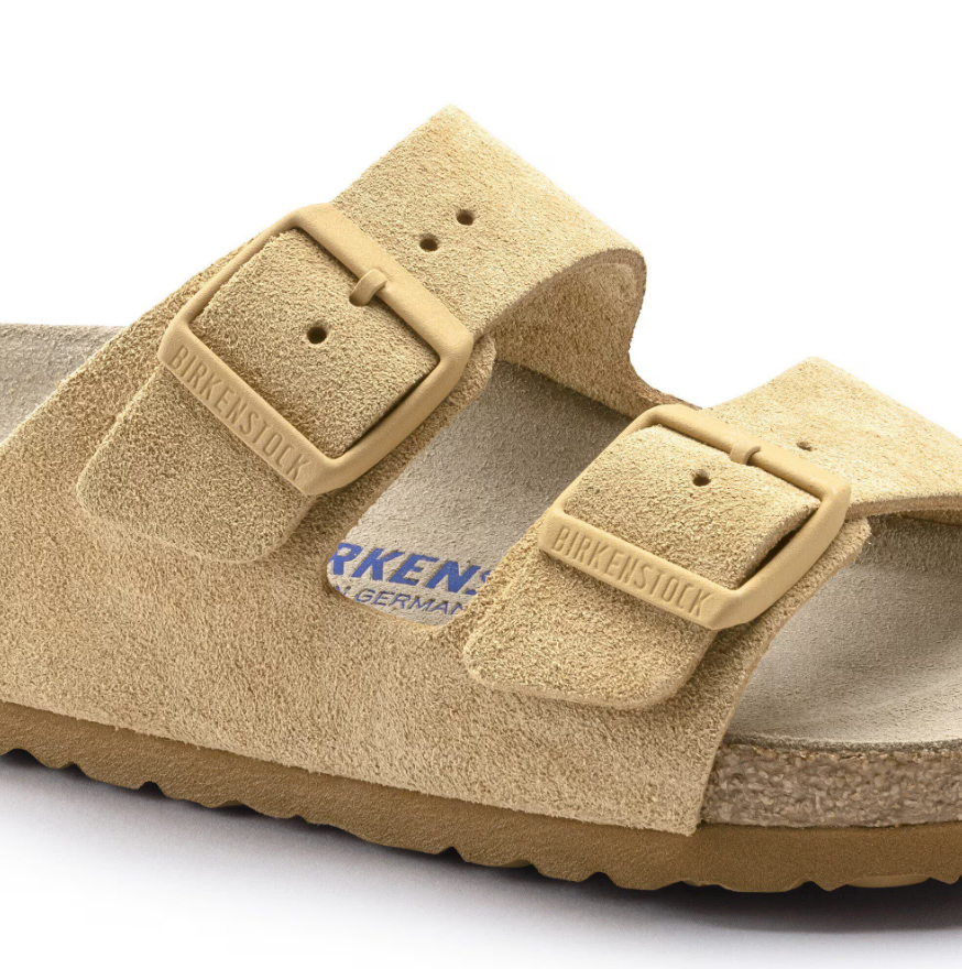 Birkenstock Arizona Soft Footbed Suede Leather - Cream, Narrow