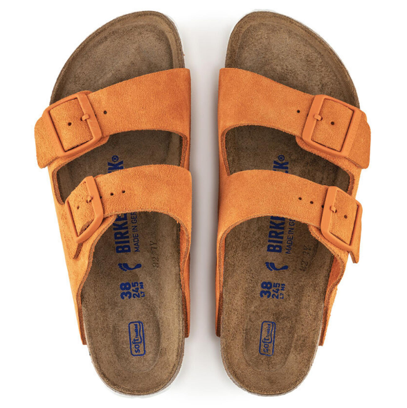 Birkenstock Arizona Soft Footbed Suede Leather Russet Orange