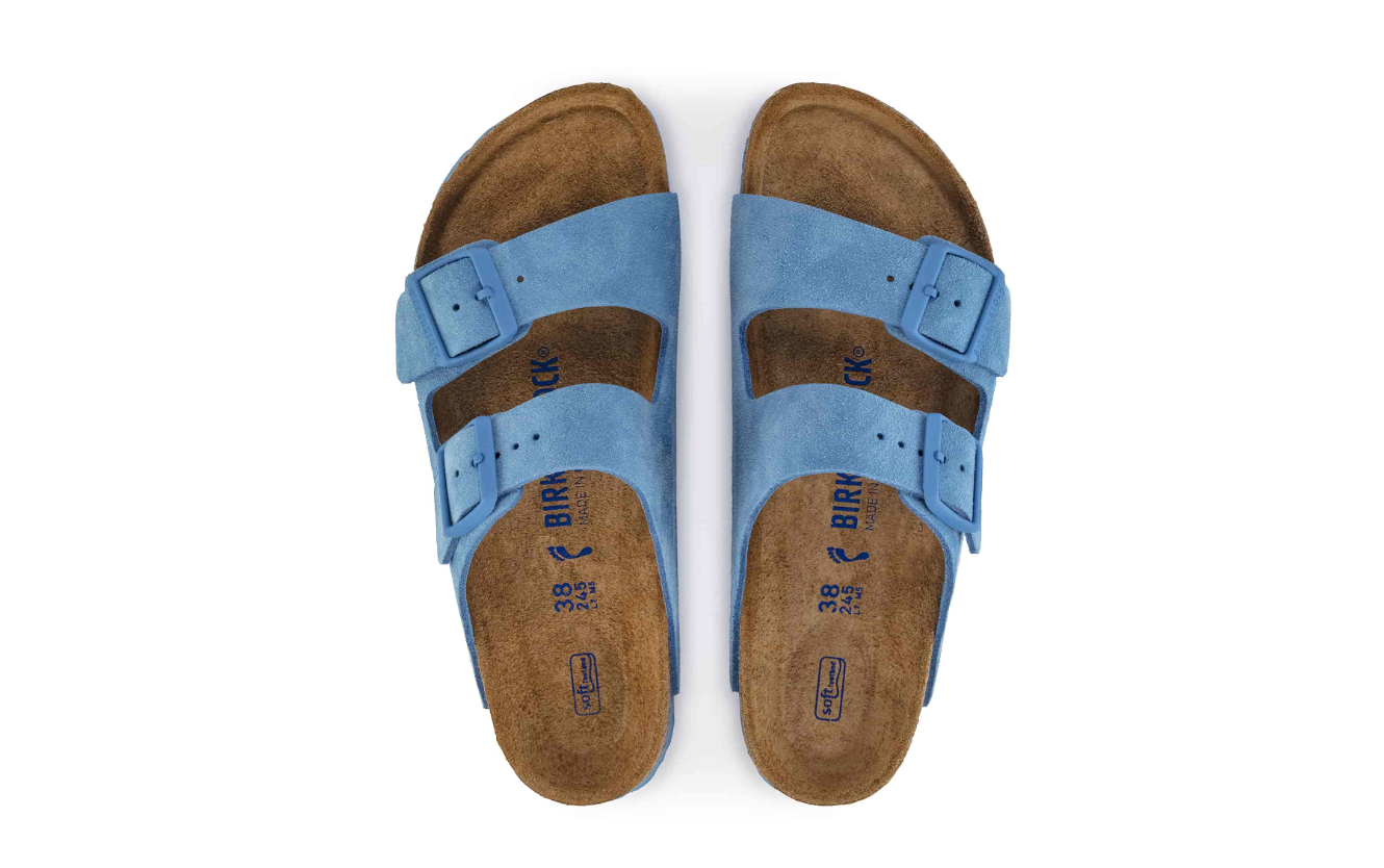 Birkenstock Arizona Soft Footbed Suede Leather Sky Blue
