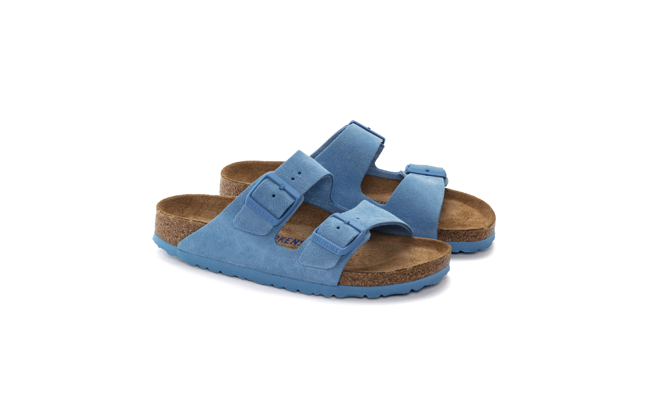Birkenstock Arizona Soft Footbed Suede Leather Sky Blue